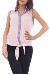 SHIRT JEANS DETAILS S9187 ROSE