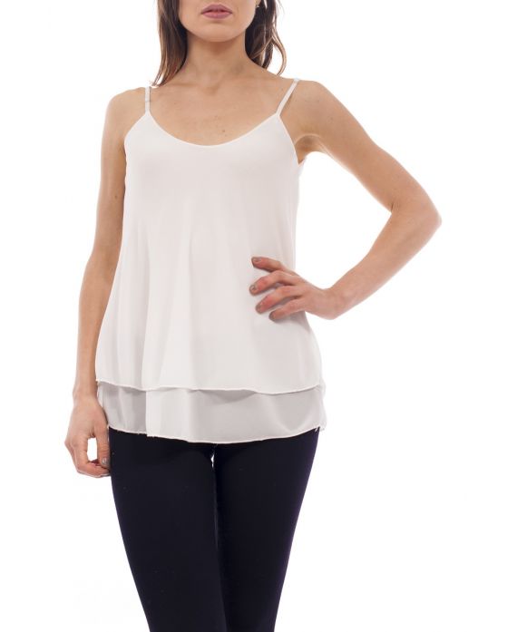 TOP A BRETELLES S9197 BLANC