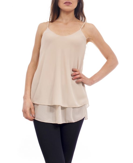 TOP A BRETELLES S9197 BEIGE