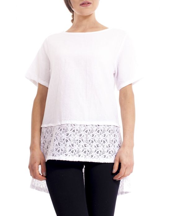 TUNIQUE EN LIN S9182 BLANC