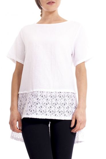 TUNIQUE EN LIN S9182 BLANC