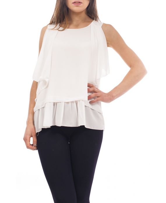 DRAPPED TOP S9198 WHITE