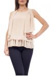 DRAPPED TOP S9198 BEIGE