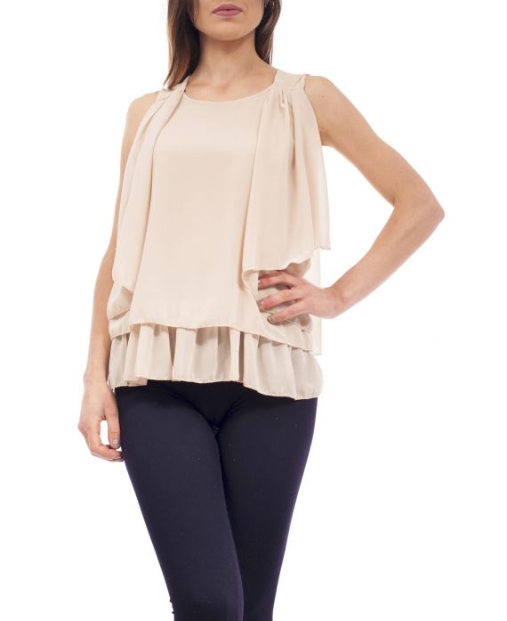 DRAPPED TOP S9198 BEIGE