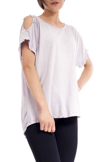 T-SHIRT SCHULTERN CLOUTEES S9192 GRAU