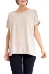 T-SHIRT SCHULTERN CLOUTEES S9192 BEIGE