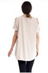 T-SHIRT STUDDED SHOULDERS S9192 BEIGE