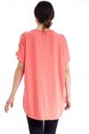 T-SHIRT STUDDED SHOULDERS S9192 CORAL