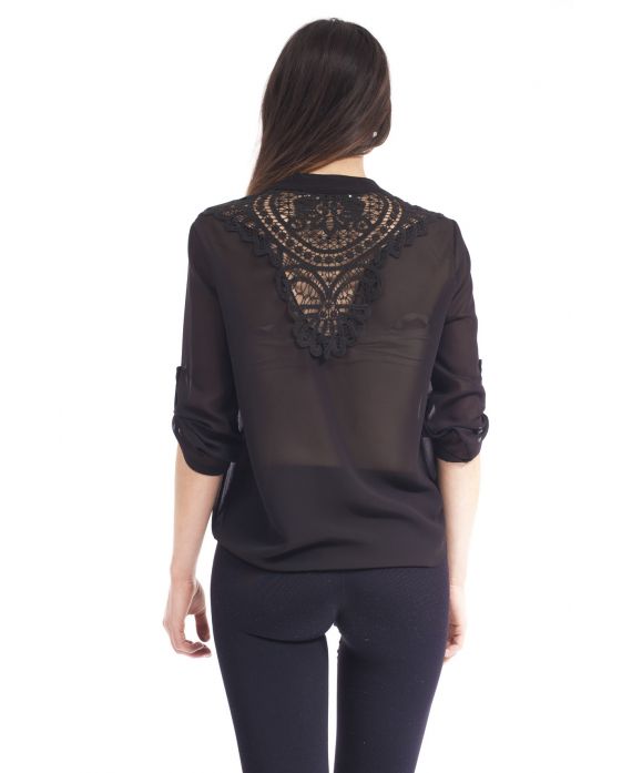 BLOUSE LACE S9170 BLACK
