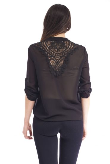 BLOUSE LACE S9170 BLACK