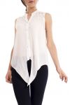 CAMICETTA la SCHIENA in PIZZO S9191 BIANCO