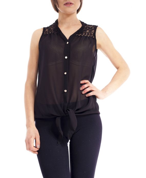 SHIRT LACE S9191 BLACK
