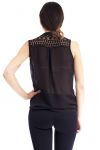 CAMICETTA la SCHIENA in PIZZO S9191 NERO
