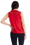 CHEMISIER DOS DENTELLE S9191 ROUGE