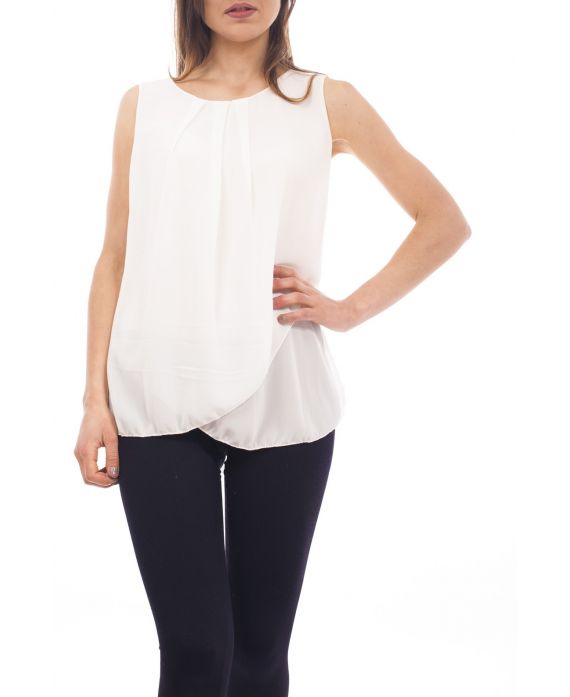 DRAPPED TOP S9196 WHITE
