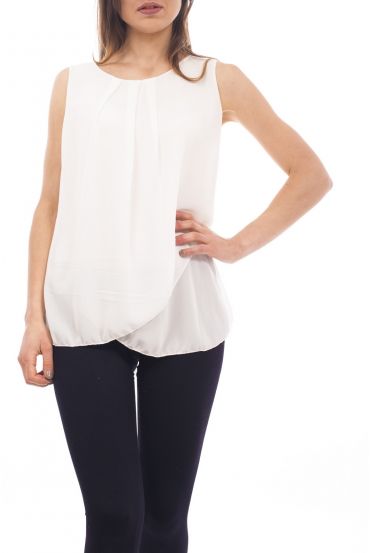TOP DRAPIERT S9196 WEIß