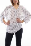 PRINTED TUNIC BOAT ANCHOR WHITE S7001