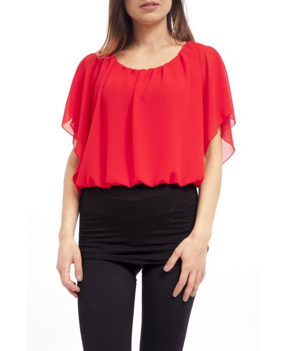 TOP BICOLORE S9207 ROUGE