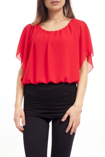 TOP BICOLORE S9207 ROUGE