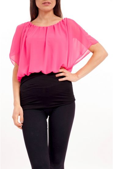 TOP BICOLORE S9207 FUSHIA