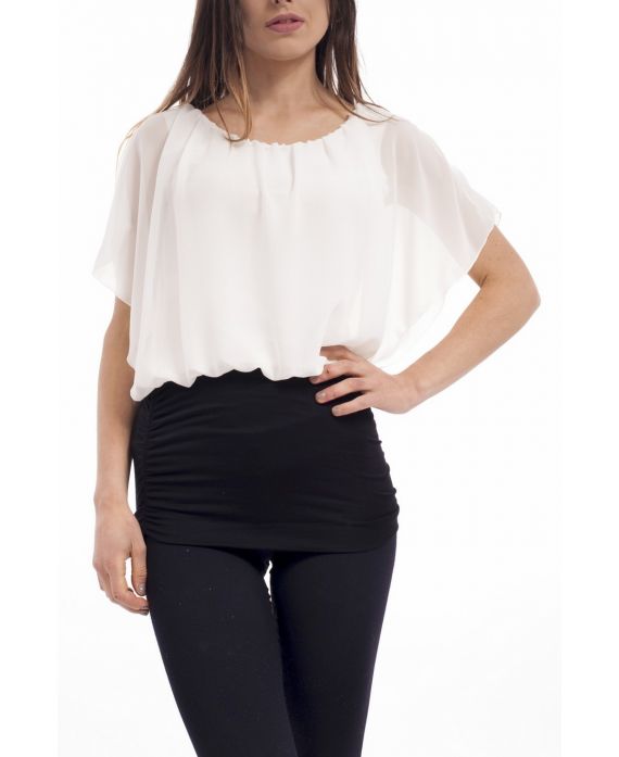 TOP BICOLORE S9207 BLANC