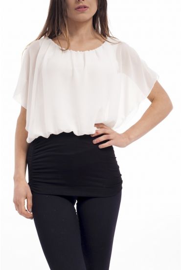 TOP BICOLORE S9207 BLANC