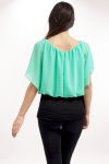 TOP bicolore S9207 VERDE PASTELLO