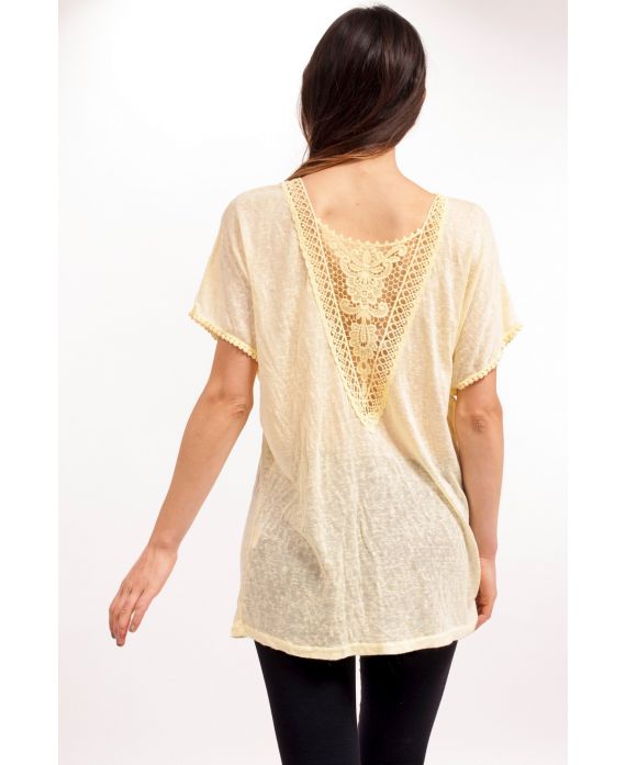 TOP SCHIENA in PIZZO S9239 GIALLO