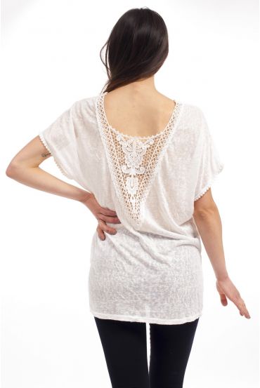 TOP DOS GUIPURE S9239 BLANC