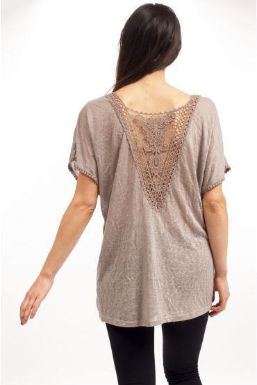 TOP DOS GUIPURE S9239 TAUPE