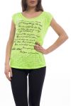 T-SHIRT SCRITTURE S9208 NEON VERDE