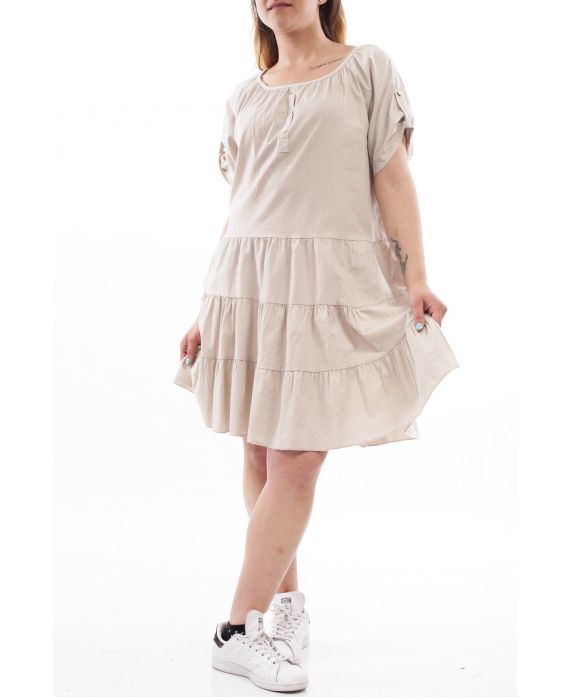 GRANDE TAILLE ROBE GT1099 BEIGE