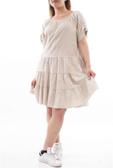 GRANDE TAILLE ROBE GT1099 BEIGE
