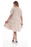 PLUS SIZE DRESS GT1099 BEIGE