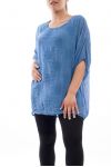 GRANDE TAILLE TUNIQUE BI-MATIERE GT1094 BLEU