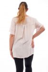 GRANDE TAILLE CHEMISIER A LACETS GT1083 ROSE