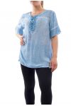 DI GRANDI DIMENSIONI CAMICETTA CON PIZZO-UP GT1083 BLU
