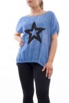 PLUS SIZE T-SHIRT STAR GT1080 BLUE