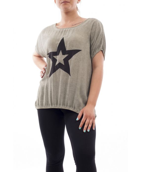 PLUS SIZE T-SHIRT STAR GT1080 MILITARY GREEN