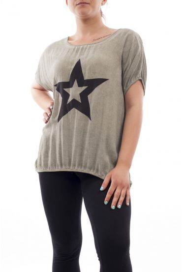 PLUS SIZE T-SHIRT STAR GT1080 MILITARY GREEN