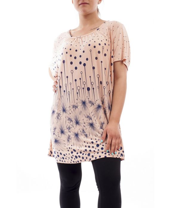 PLUS SIZE PRINTED T-SHIRT GT1095 ROSE