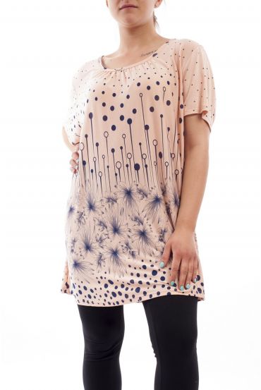PLUS SIZE PRINTED T-SHIRT GT1095 ROSE