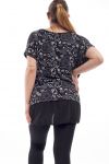 GRANDE TAILLE T-SHIRT BI-MATIERE GT1090 NOIR