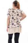 GRANDE TAILLE T-SHIRT BI-MATIERE GT1090 BEIGE