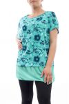GRAN TAMAÑO DE LA CAMISETA BI-MATERIA GT1090 LAGUNA AZUL