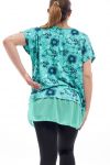 GRANDE TAILLE T-SHIRT BI-MATIERE GT1090 BLEU LAGON