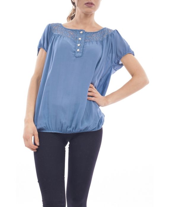 LACE TOP S9245 BLAUW