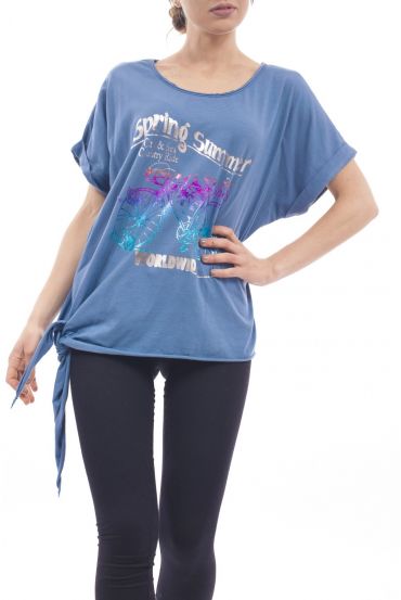 T-SHIRT DRUCKT S9235 BLAU