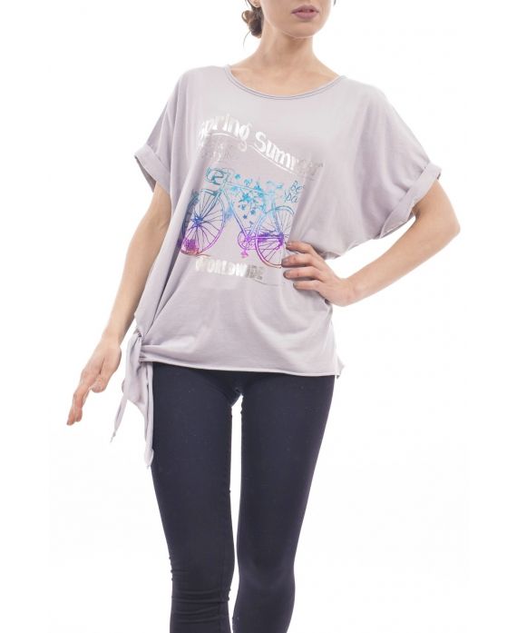 T-SHIRT DRUCKT S9235 GRAU