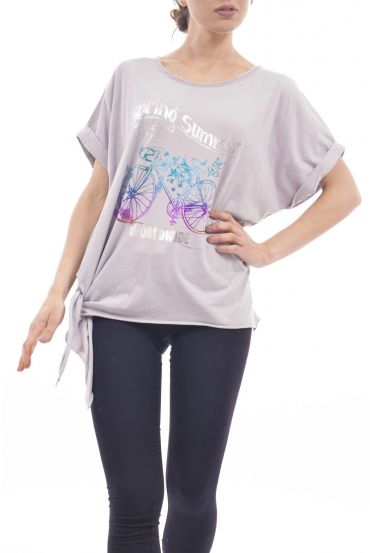T-SHIRT DRUCKT S9235 GRAU